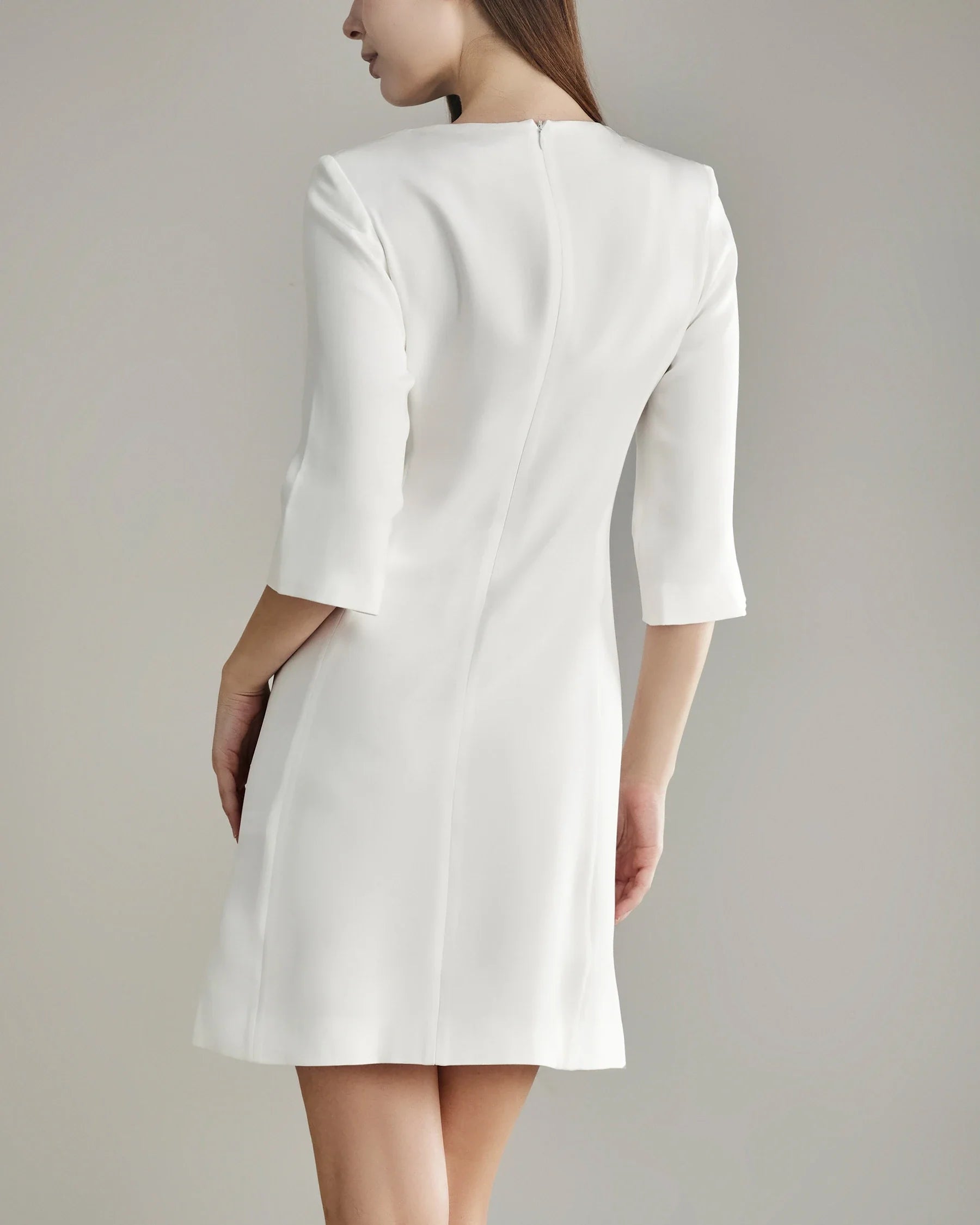 40 Momme Knee-length Silk Dress White