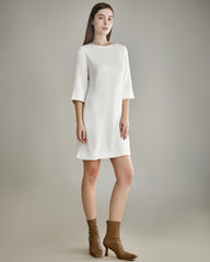40 Momme Knee-length Silk Dress White