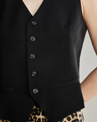 40 Momme Regular Fitted Silk Vest Black