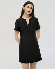40 Momme Silk A Line Short Sleeve Dress