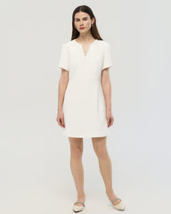 40 Momme Silk A Line Short Sleeve Dress