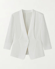 40 Momme Silk Blazer for Women 3/4 Sleeve