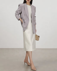 40 Momme Silk Sleeveless Midi Dress Cream