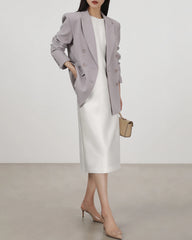 40 Momme Silk Sleeveless Midi Dress Ivory