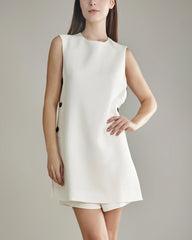 40 Momme Silk Tank Mini Dress and Shorts Set Ivory