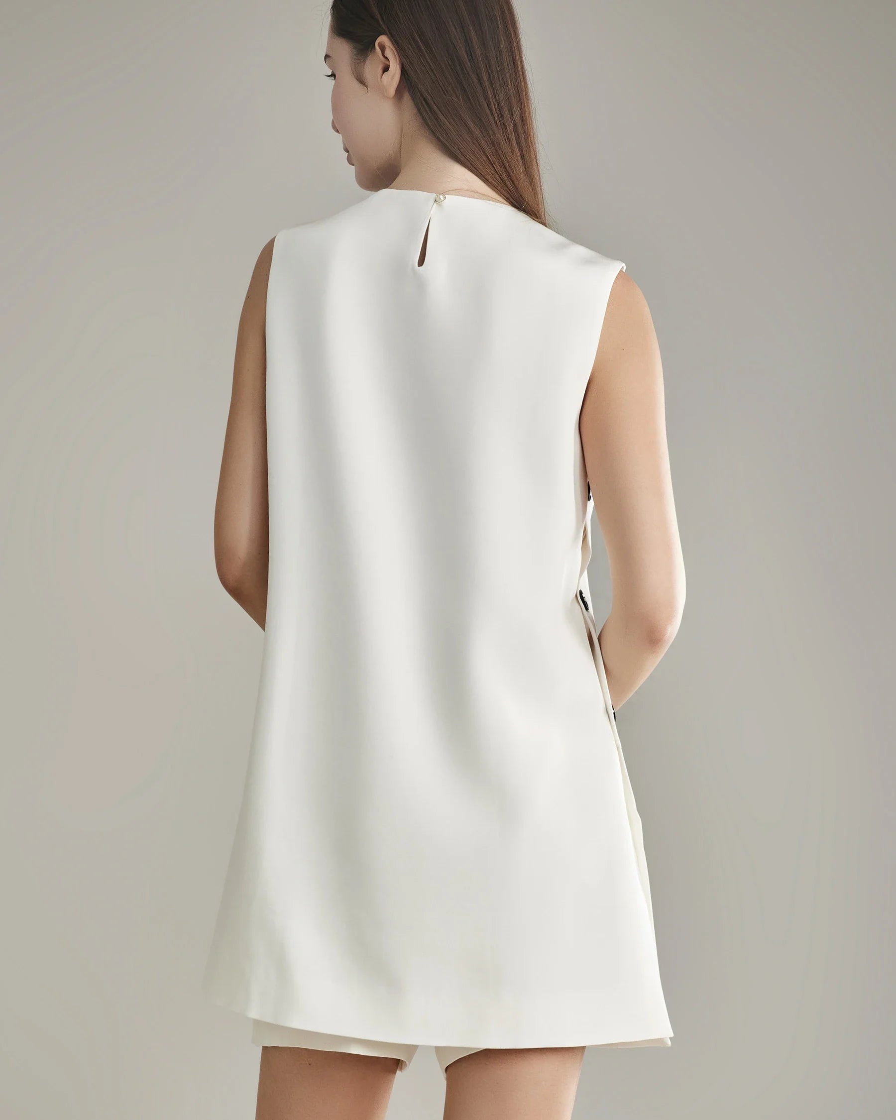 40 Momme Silk Tank Mini Dress and Shorts Set Ivory