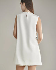 40 Momme Silk Tank Mini Dress and Shorts Set Ivory