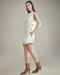 40 Momme Silk Tank Mini Dress and Shorts Set Ivory