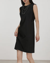 40 Momme Sleeveless Silk Straight Dress