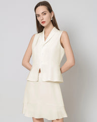 40 Momme V-Neck Silk Vest Cream