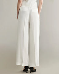 40 Momme Wide Leg Silk Pants White
