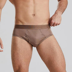 4Pcs Men's Silk Knitted Briefs Brown