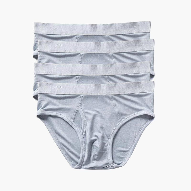 4Pcs Men's Silk Knitted Briefs Grey