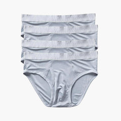 4Pcs Men's Silk Knitted Briefs Grey