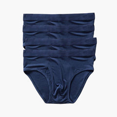 4Pcs Men's Silk Knitted Briefs Navy