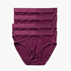 4Pcs Men's Silk Knitted Briefs Red
