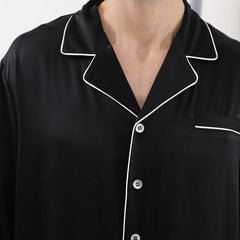 Long Silk Pajamas Home Wear For Couple