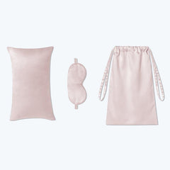 Cushion Eyemask and Storage Bag 3 Pcs Silk Travel Set