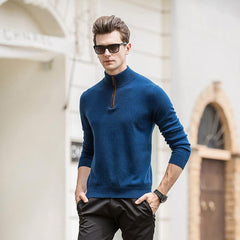 Men's Gentle Zipper Cashmere Turtleneck Sweater