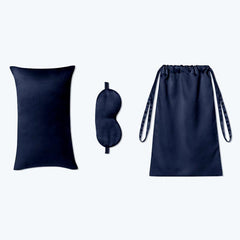 Cushion Eyemask and Storage Bag 3 Pcs Silk Travel Set