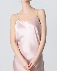 Backless Cami Maxi Silk Dress Rose Pink