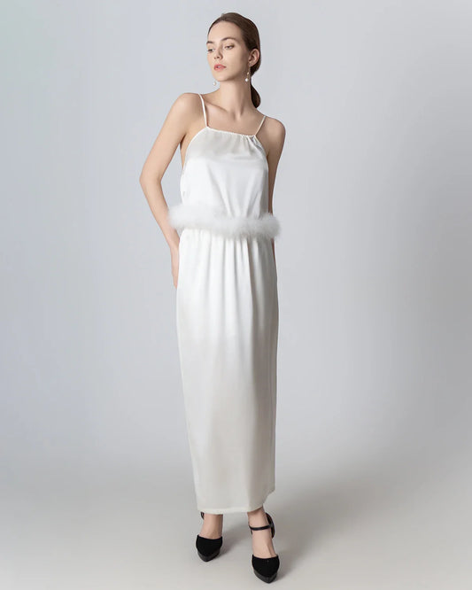 Backless Silk Camisole and Silk Maxi Skirt Set