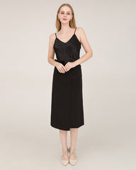 40 Momme Silk Wrap Suit Skirts Black