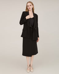 40 Momme Silk Wrap Suit Skirts Black