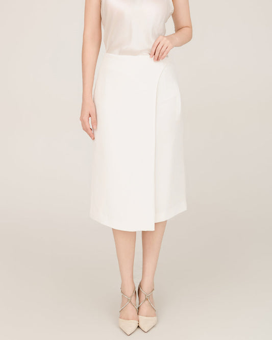 40 Momme Silk Wrap Suit Skirts White