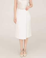 40 Momme Silk Wrap Suit Skirts White
