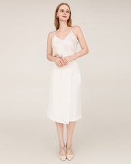 40 Momme Silk Wrap Suit Skirts White