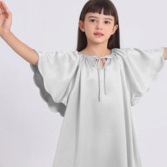 Bat-sleeved Nightdress for Girls Grey