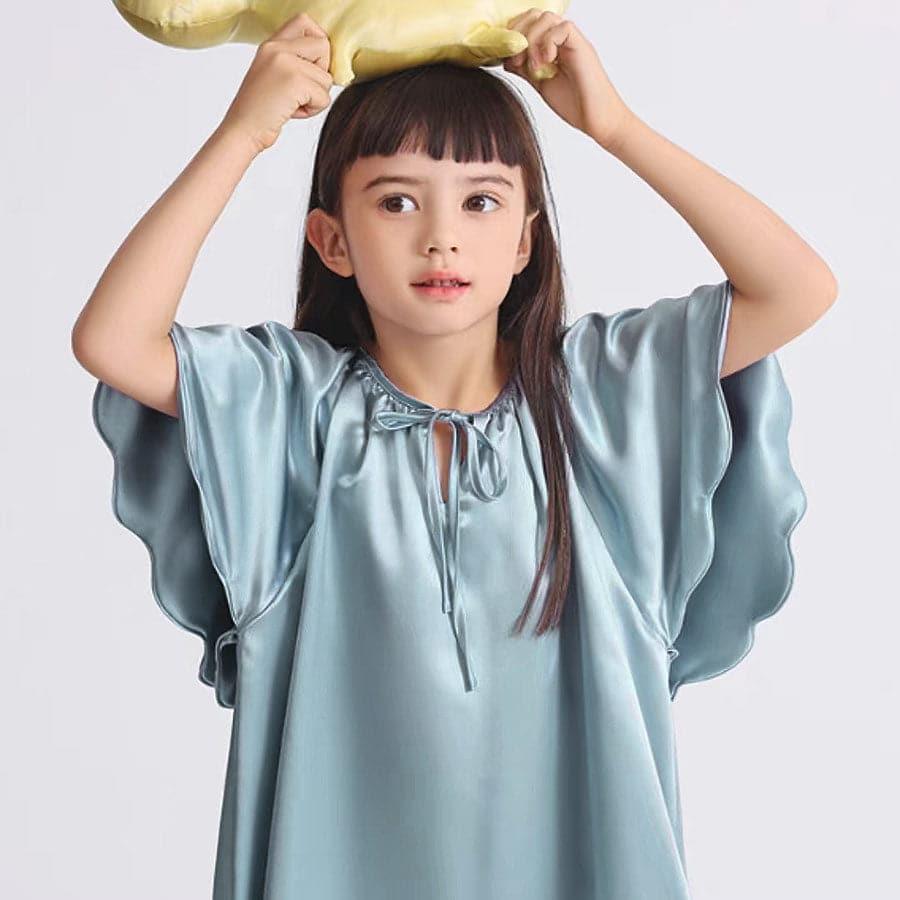 Bat-sleeved Nightdress for Girls Haze Blue