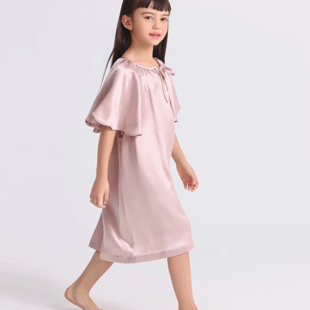 Bat-sleeved Nightdress for Girls Pink