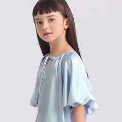 Bat-sleeved Nightdress for Girls Sky Blue