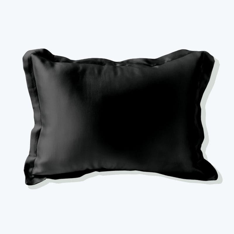 Best Polyester Filled Pillow With Silk Shell Cushion Black