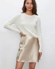 Bias Silk Slip Mini Skirt