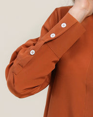 Bow-Tie Silk Shirt for Women Orange