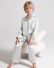 Boys Long Sleeve Silk Pajamas Set
