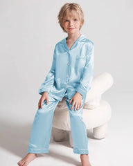 Boys Long Sleeve Silk Pajamas Set