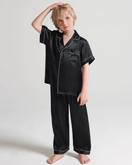 Boys Short Sleeve Silk Pajamas Set
