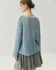 Breathable Silk Cashmere Crew Neck Pullover Sweater