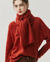 Cable Knit Cashmere Silk Scarf Wrap