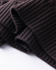 Cable Knit Half Zip Cashmere Sweater with Collar