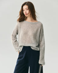 Cashmere Silk Relaxed Crew Neck Sweater