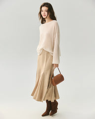 Cashmere Silk Relaxed Crew Neck Sweater