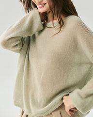 Cashmere Silk Relaxed Crew Neck Sweater