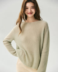 Cashmere Silk Boat Neck Sweater