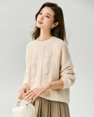 Cashmere Silk Embroidered Crochet Sweater