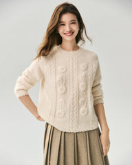 Cashmere Silk Embroidered Crochet Sweater